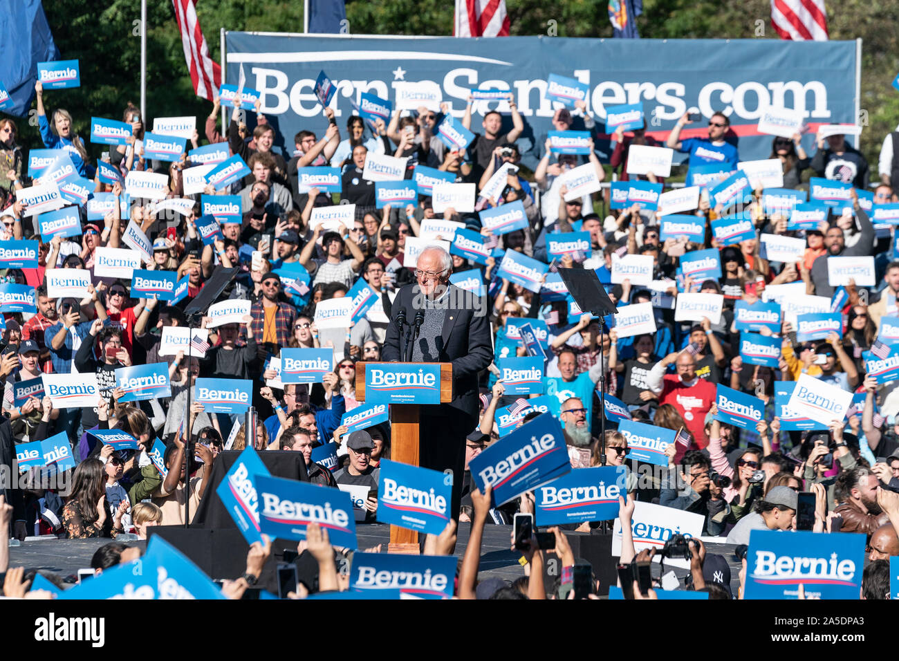 New York, United States. 19th Oct, 2019. U.S. Senator Bernie Sanders ...