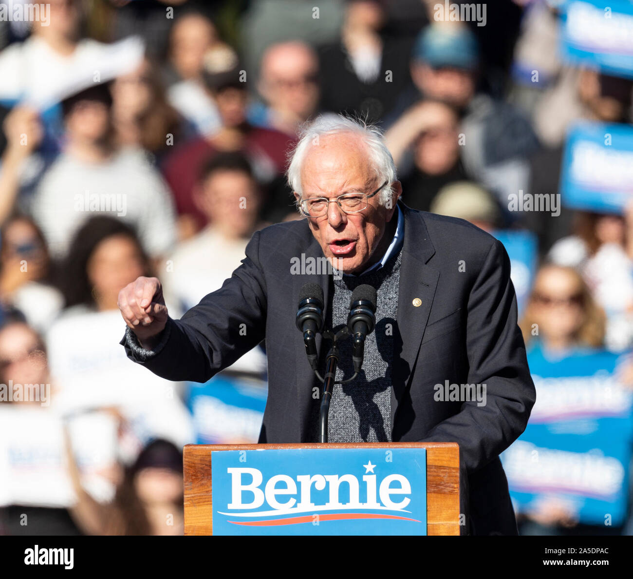 New York, United States. 19th Oct, 2019. U.S. Senator Bernie Sanders ...