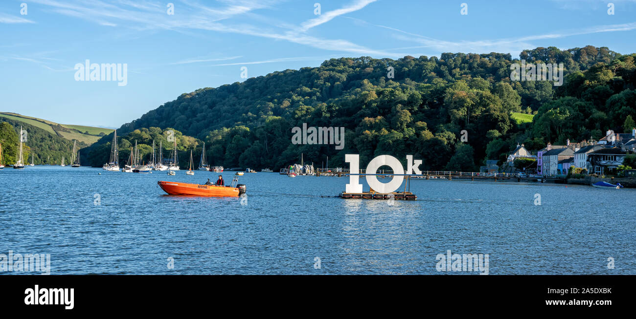 Dart 10K Swim 2019 - Dittisham Ham, Devon, United Kingdom. Stock Photo