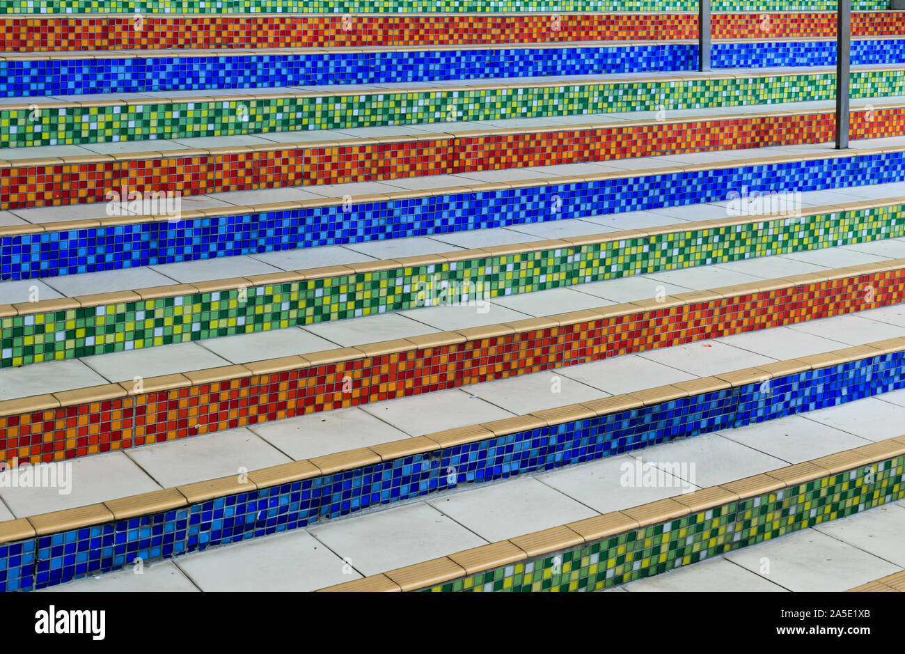 Rainbow stairs people hi-res stock photography and images - Alamy