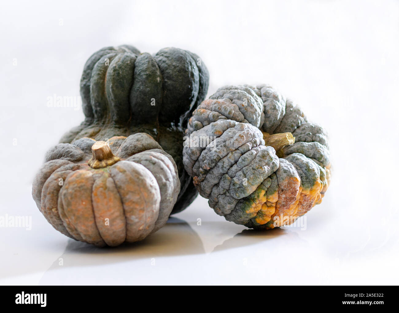 pumpkins whole and cut Stock Photo