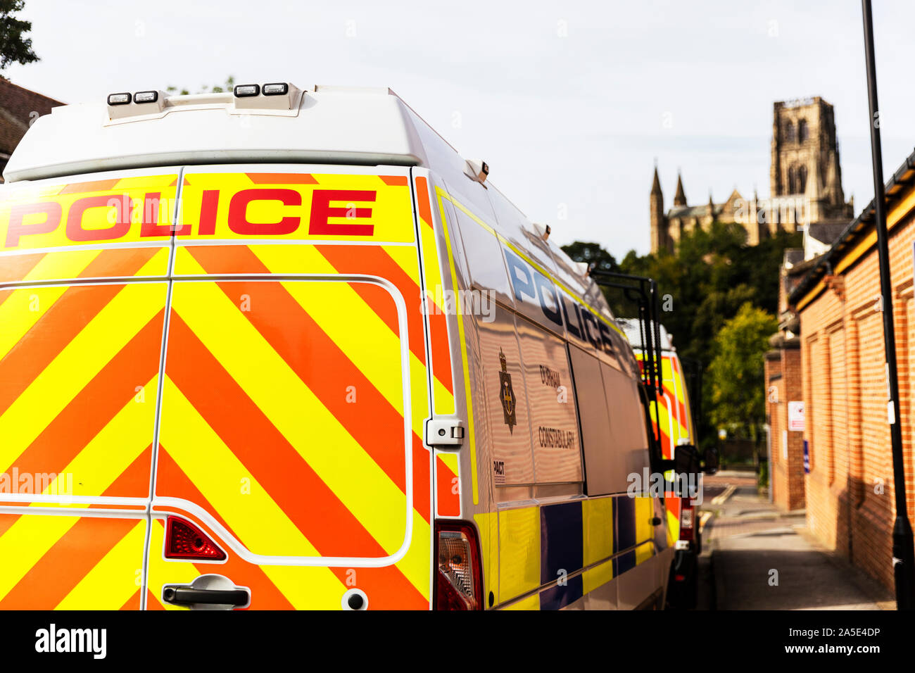 Police van, police vehicle, police van Durham, County Durham, UK, England, police vehicles, police sign, police, van, vans, vehicle, vehicles, UK Stock Photo