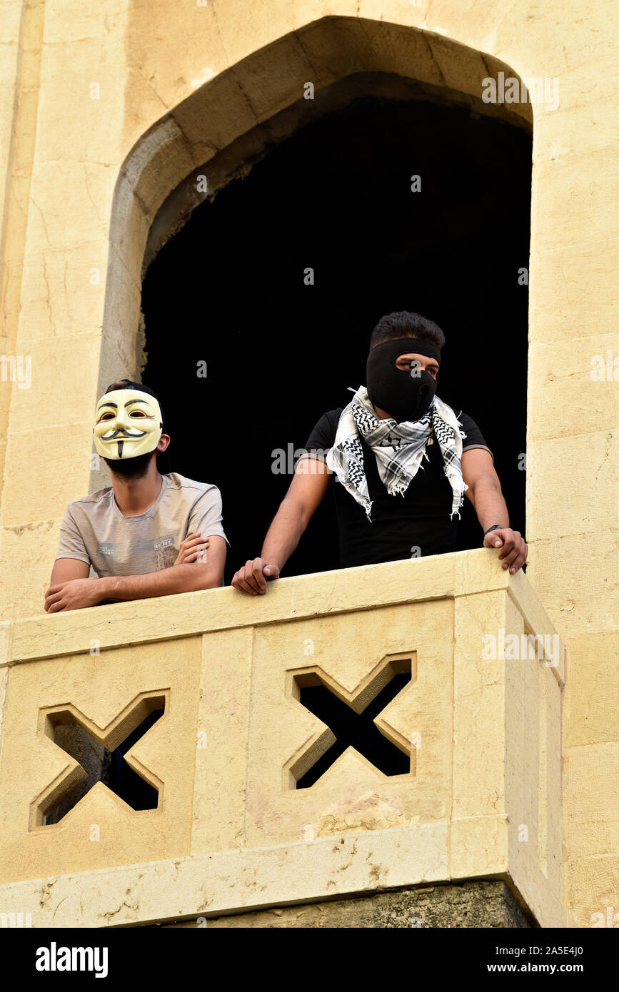 Anti-government protests, Downtown, Beirut, Lebanon. 19 October 2019 Stock Photo