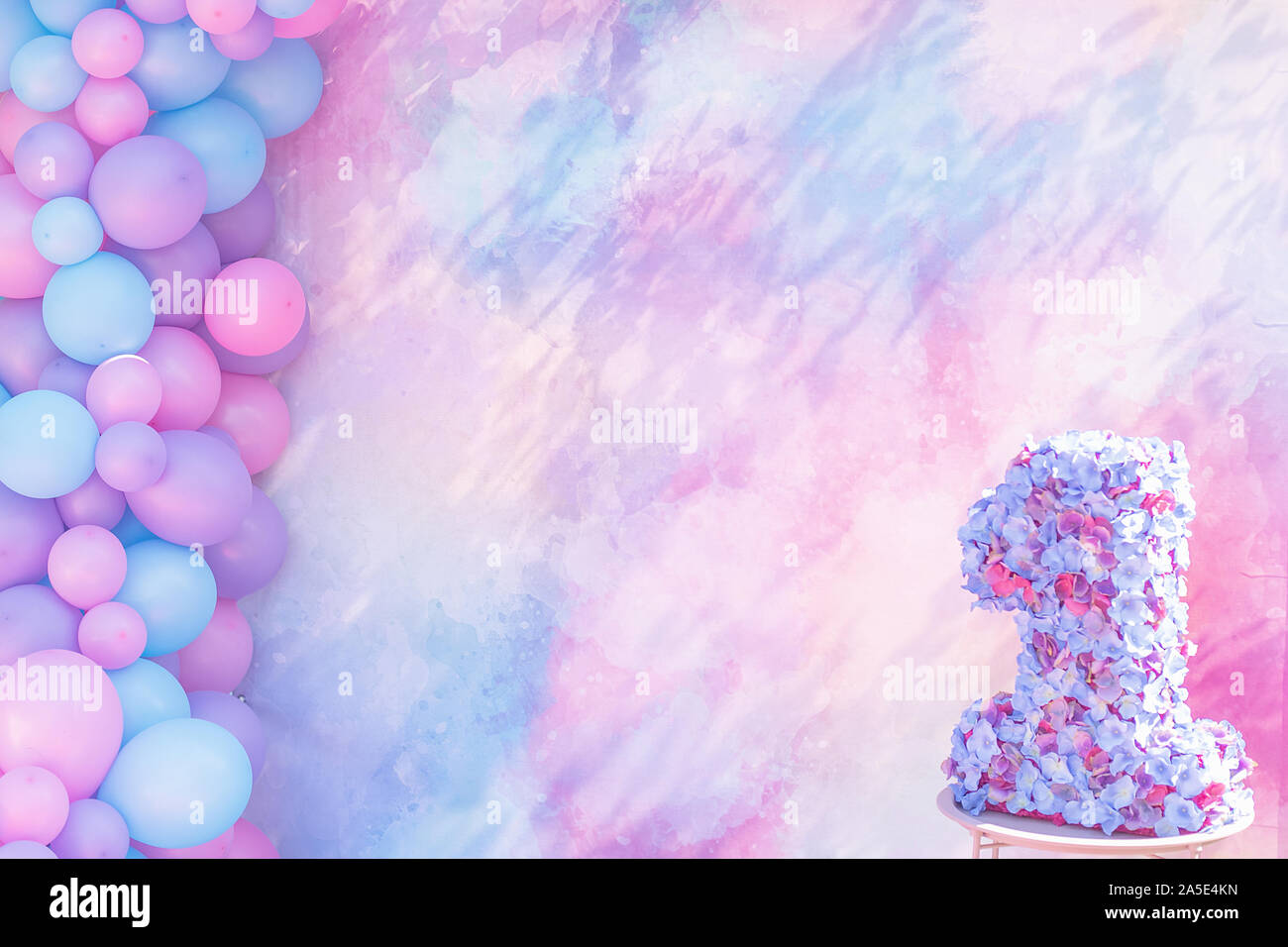 Colorful balloons background, punchy pastel colored and soft focus