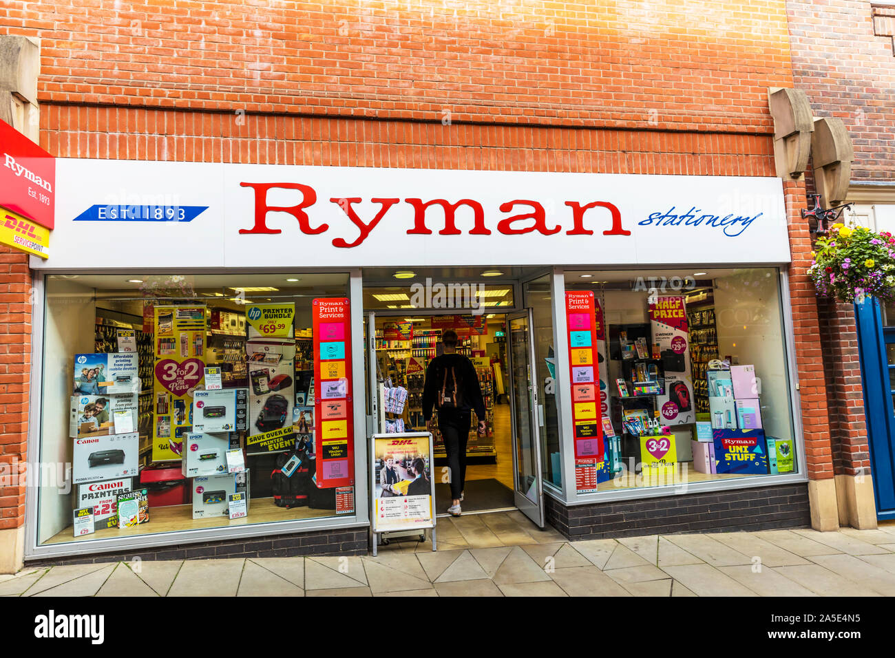 Ryman shop front, ryman store, ryman stationers, Ryman stationery, Ryman sign, ryman logo, ryman, store, shop, shops, stores, shop front, sign, UK Stock Photo