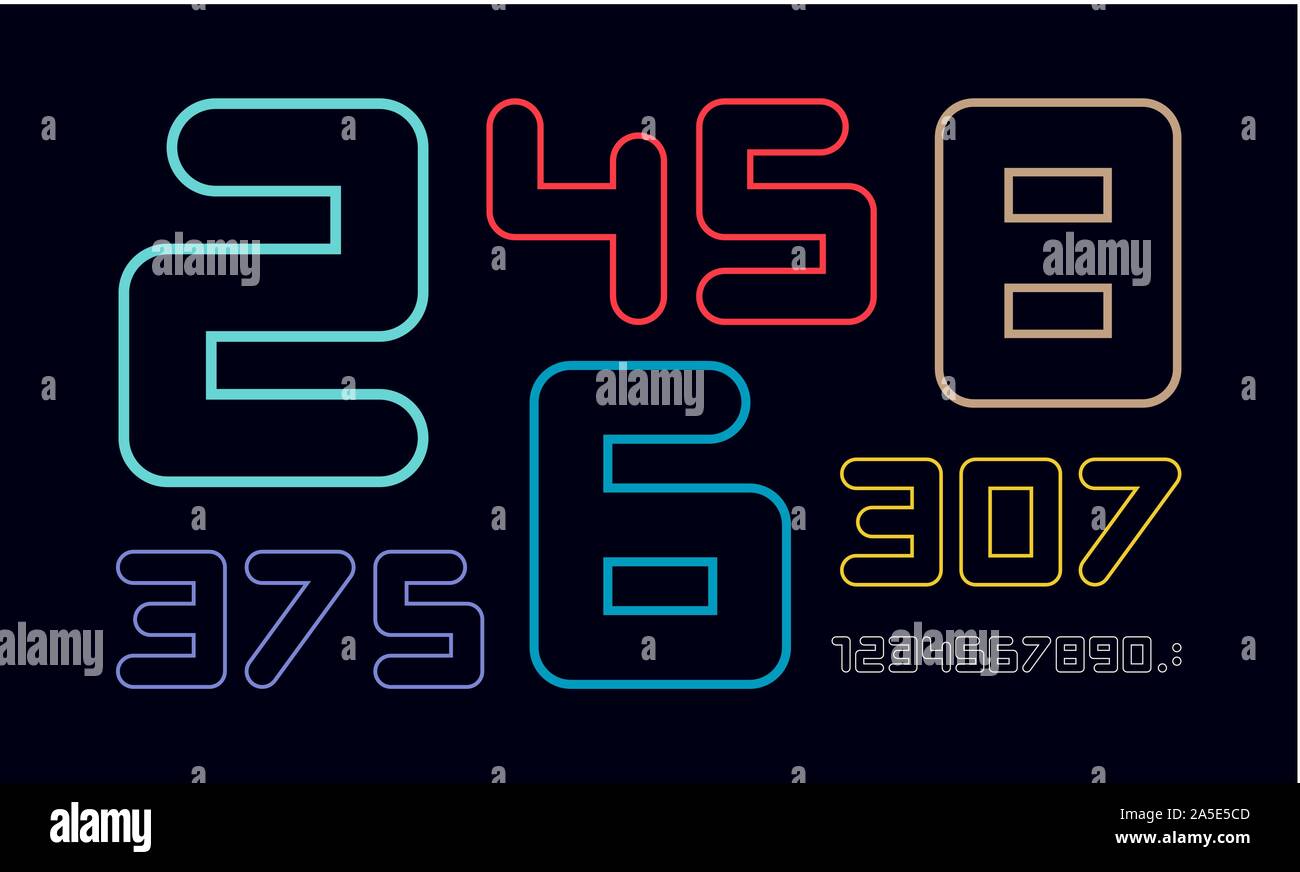 Numbers font. Sport font with numbers and numeric Stock Vector Image ...