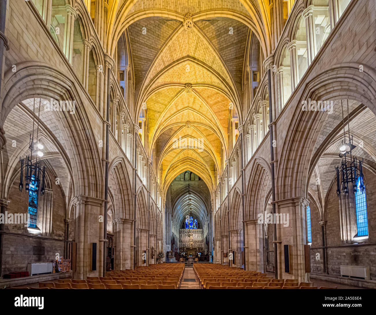 Interior of Southwark Cathedral (The Cathedral and Collegiate Church of St Saviour and St Mary Overie), Southwark, London, UK. Stock Photo