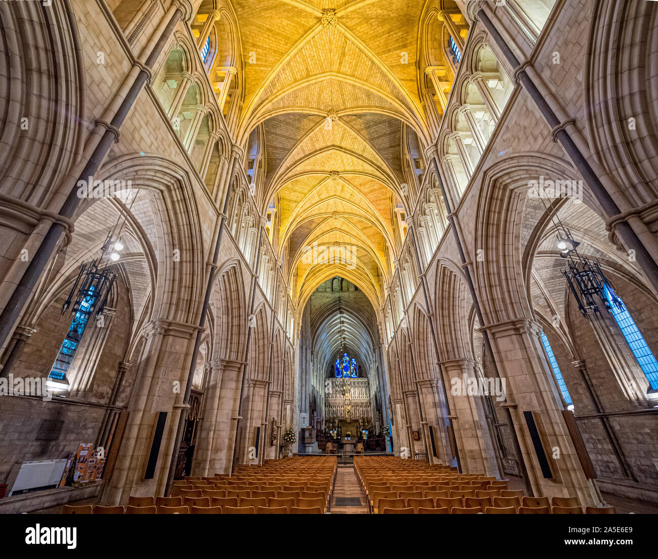 Interior of Southwark Cathedral (The Cathedral and Collegiate Church of St Saviour and St Mary Overie), Southwark, London, UK. Stock Photo