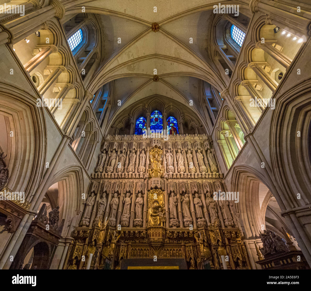 Interior of Southwark Cathedral (The Cathedral and Collegiate Church of St Saviour and St Mary Overie), Southwark, London, UK. Stock Photo