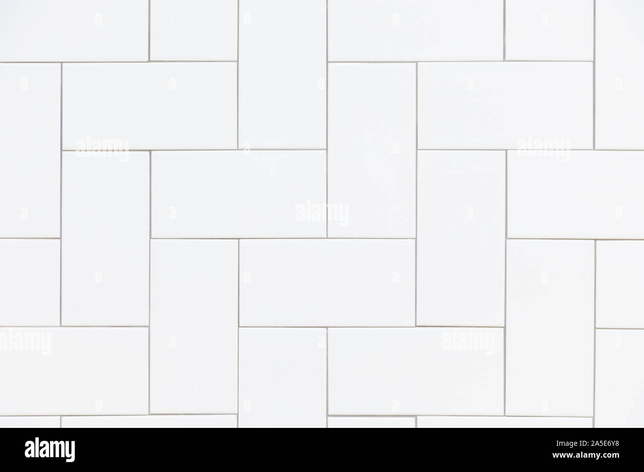 White ceramic brick tile wall Stock Photo