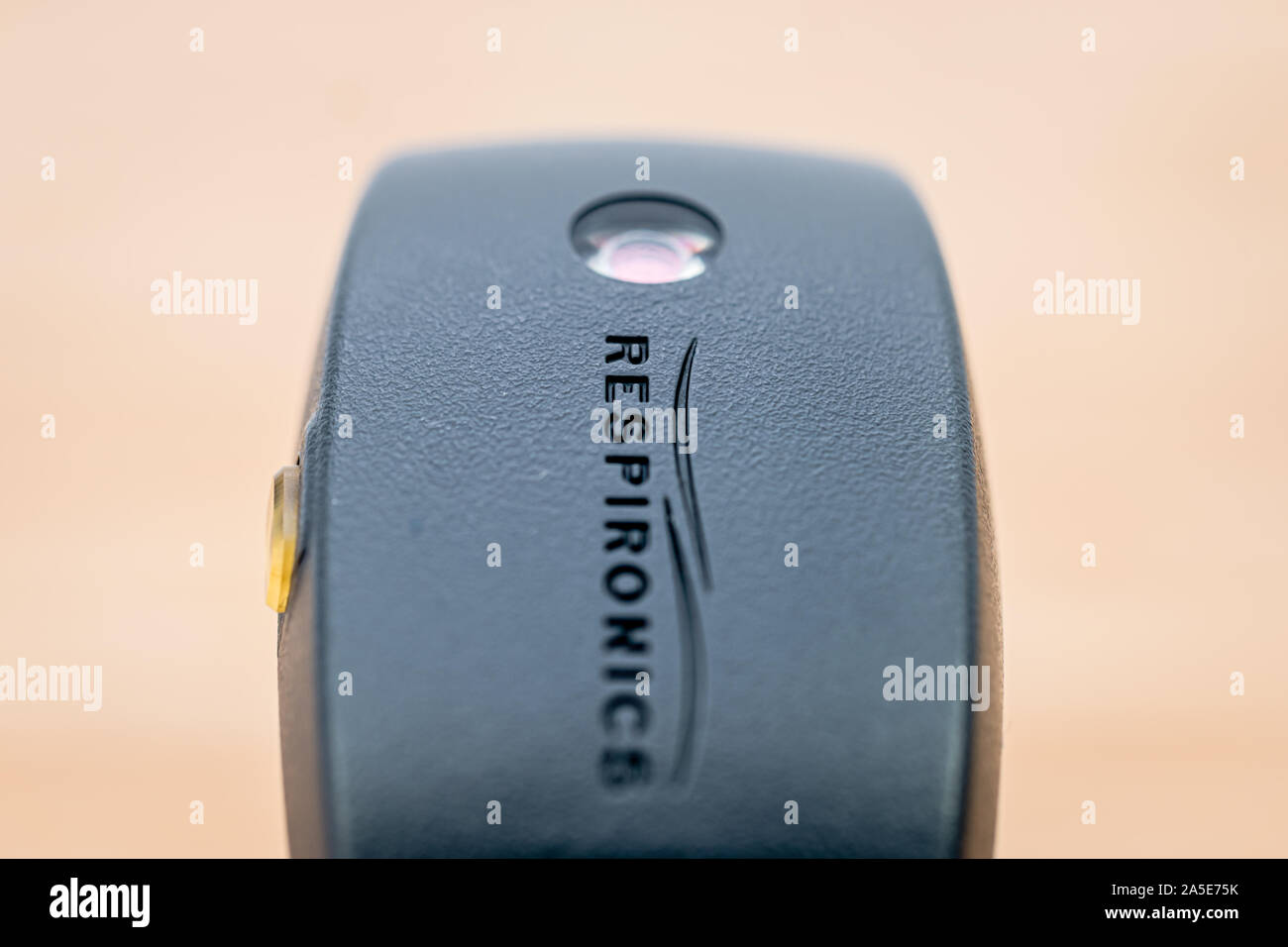 The front of a Philips Respironics Actiwatch, a clinical research-grade tracker watch for insomnia, sleep studies and activity monitoring Stock Photo