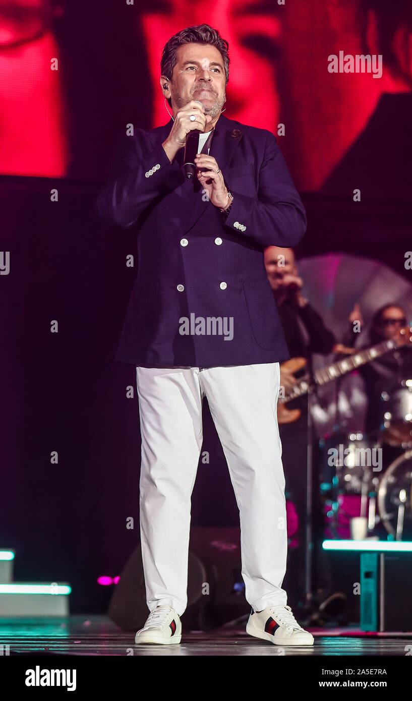 19 October 2019, Baden-Wuerttemberg, Stuttgart: Singer Thomas Anders performs at the "Schlagernacht des Jahres" in the Hanns-Martin-Schleyer-Halle. Photo: Christoph Schmidt/dpa Stock Photo