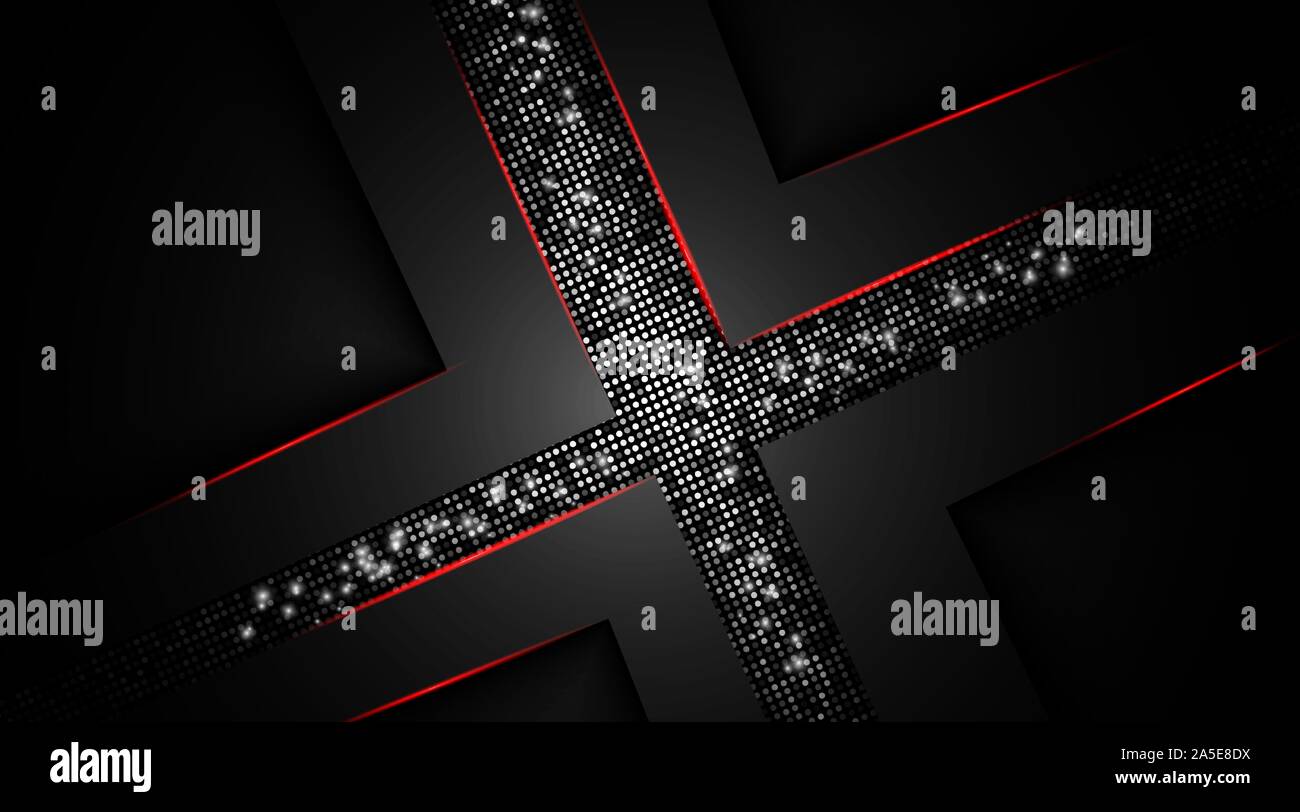 Abstract dark blue overlapping background a combination with light and glitters silver. Stock Vector