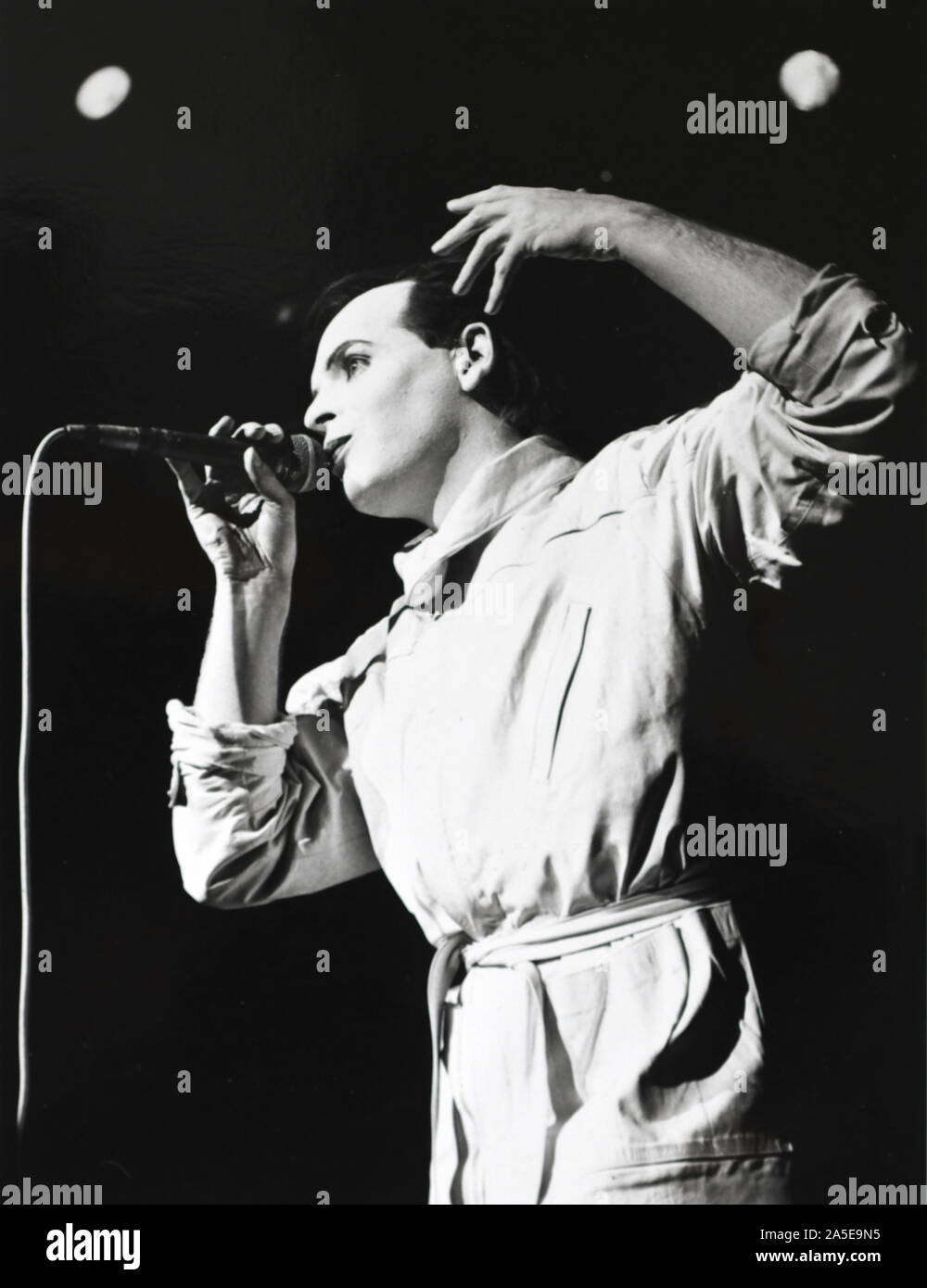 Gary Numan on stage during the 1984 Berserker Tour. Stock Photo