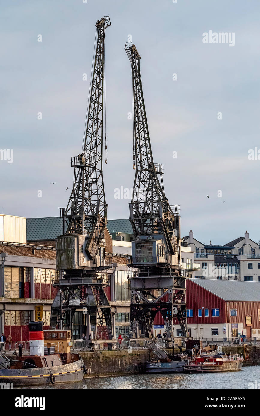 UK, Bristol, April 2019 - Restored Dock Cranes Stock Photo - Alamy