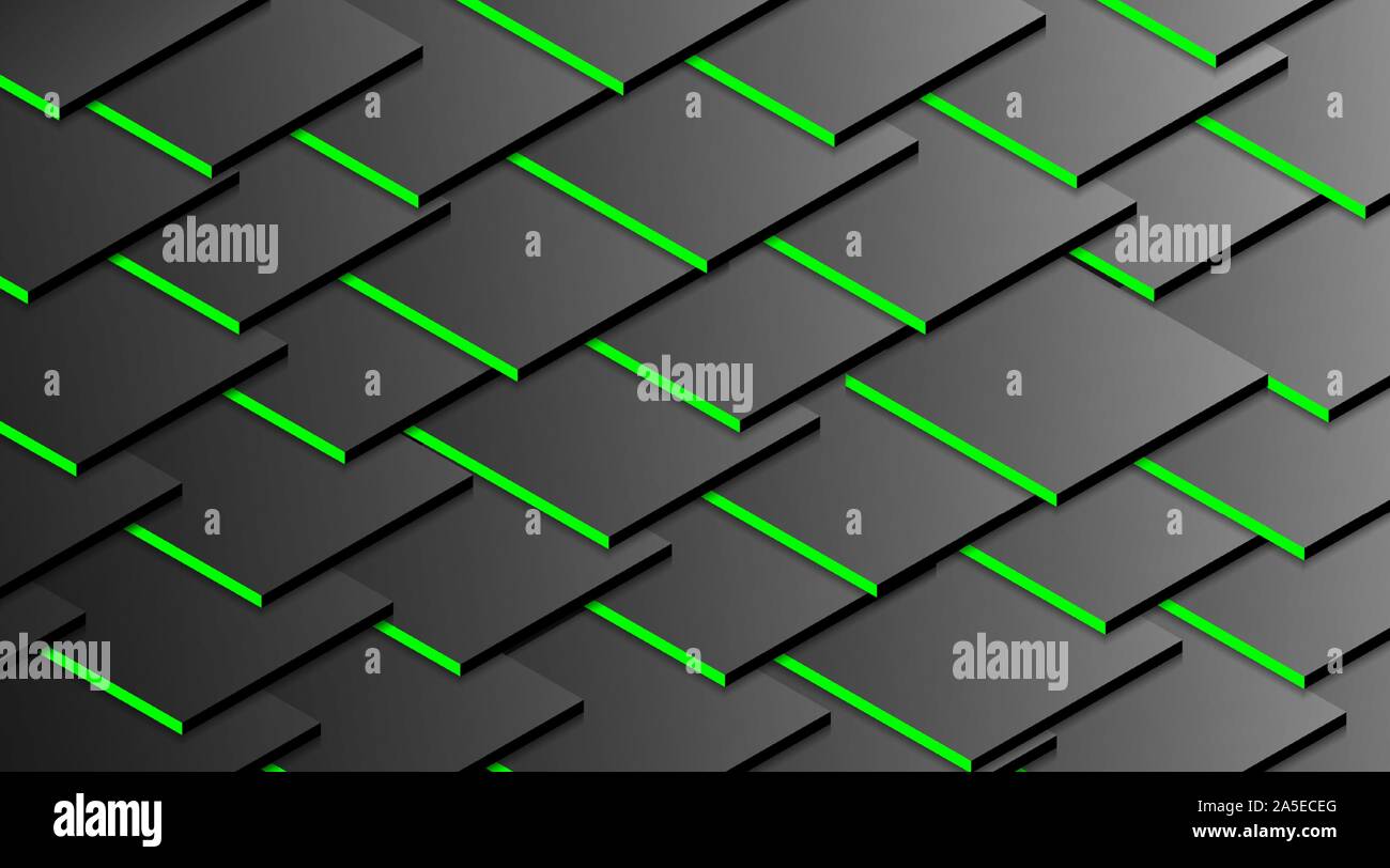 Vector image of green shadow from a stacked cube background Stock Vector