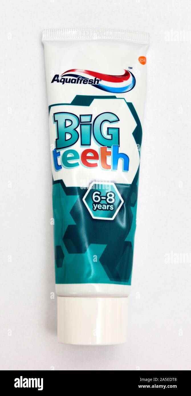 Aquafresh,Big Teeth Toothpaste, 6 to 8 years Stock Photo
