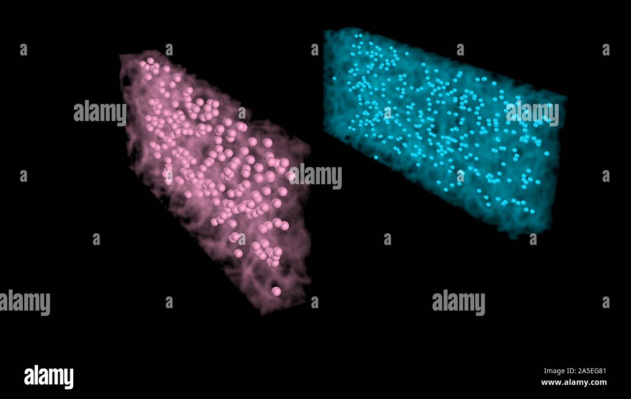 Particles separated and captured in filter . 3d rendering Stock Photo