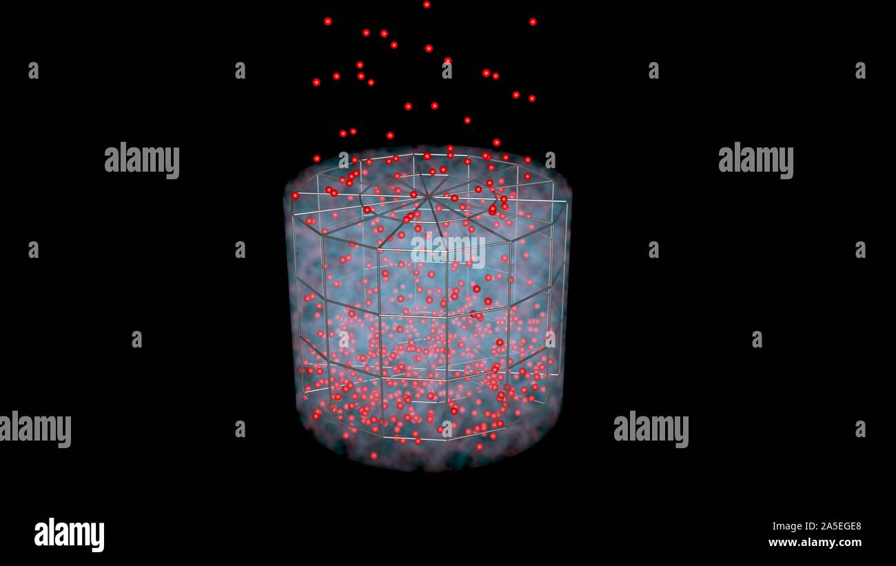 Particles separated and captured in filter . 3d rendering Stock Photo
