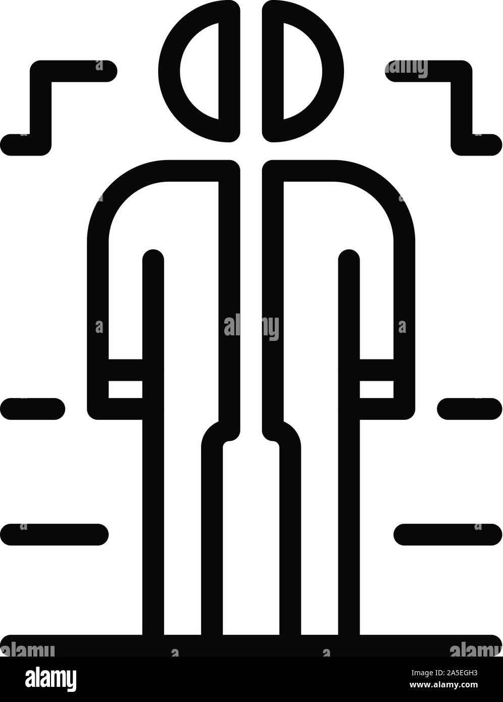 Bipolar dementia icon, outline style Stock Vector