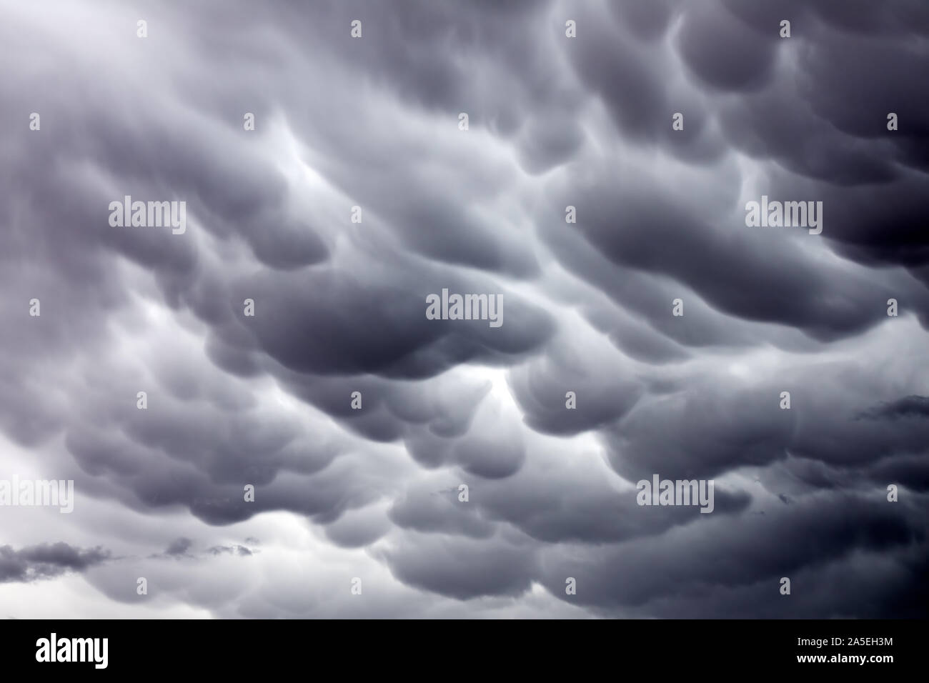 Mammatus clouds sky background Stock Photo