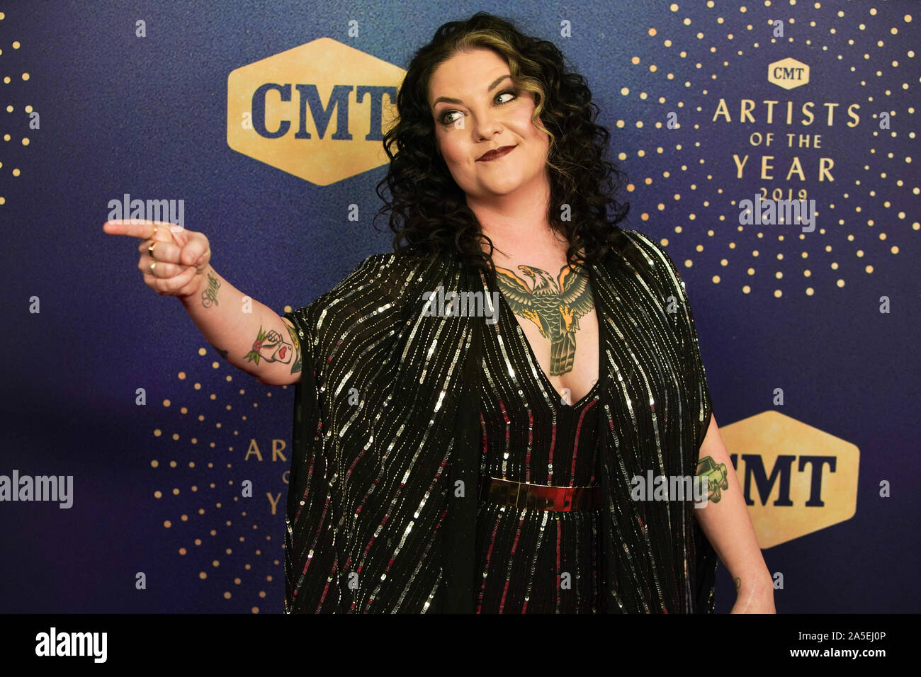 Ashley McBryde attends the 2019 CMT Artists of the Year at Schermerhorn Symphony Center on October 16, 2019 in Nashville, Tennessee. Stock Photo