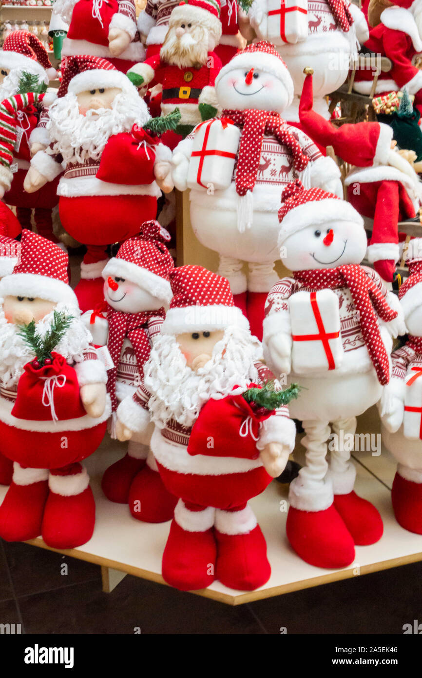 Father Christmas Soft Toys, UK Stock Photo - Alamy