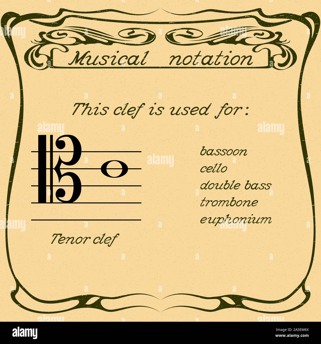 Trombone clef Stock Vector Images Alamy