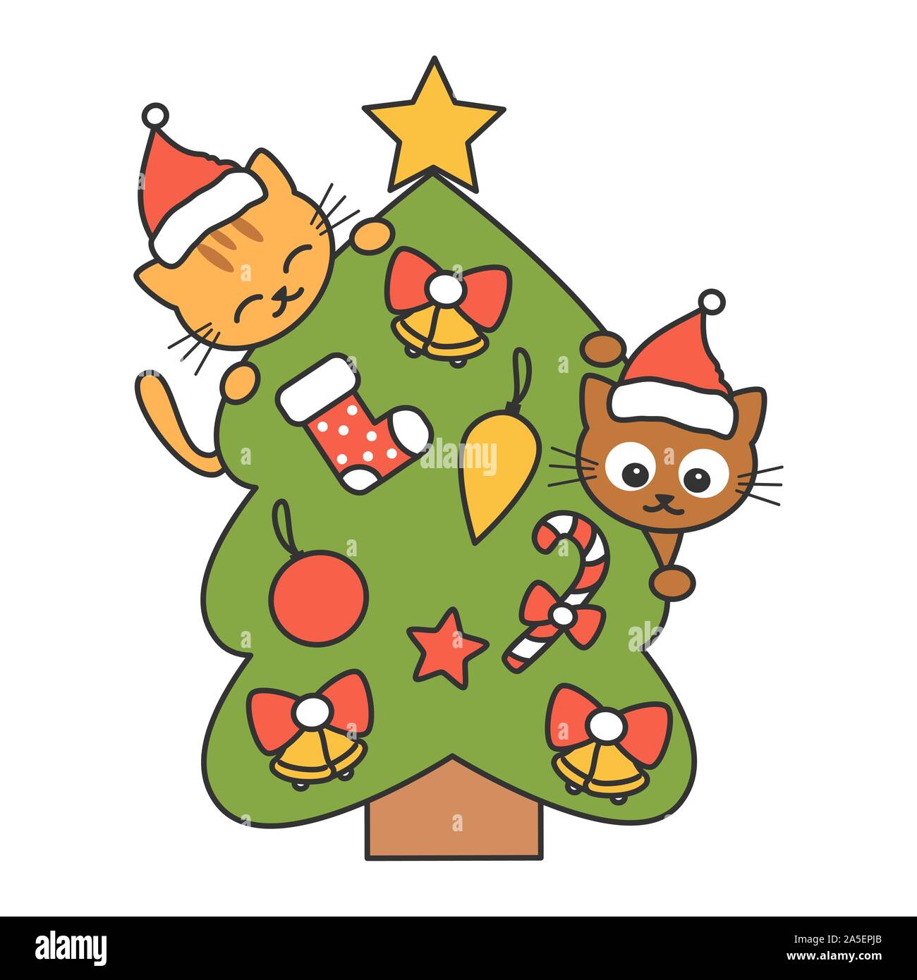 cute cartoon christmas tree with cats funny vector holidays illustration Stock Vector Image & Art - Alamy cute cartoon christmas tree with cats funny vector holidays illustration Stock Vector Image & Art - Alamy