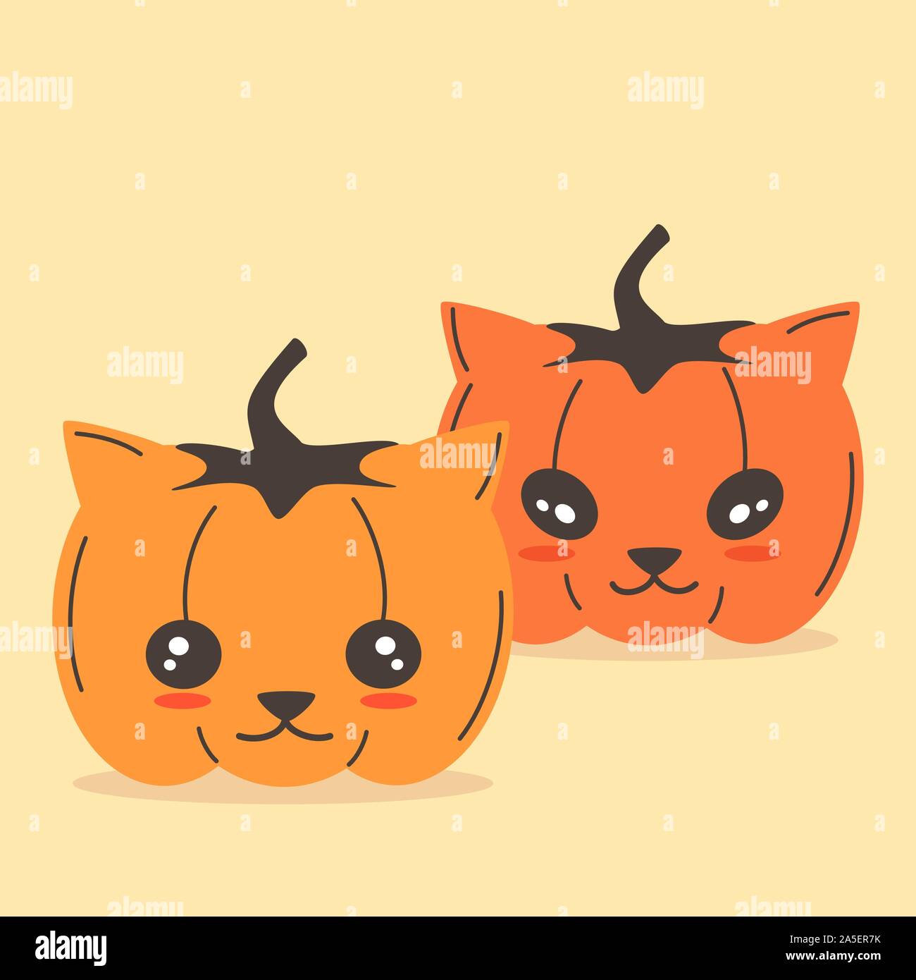 cute cartoon cat pumpkin vector halloween illustration Stock Vector ...