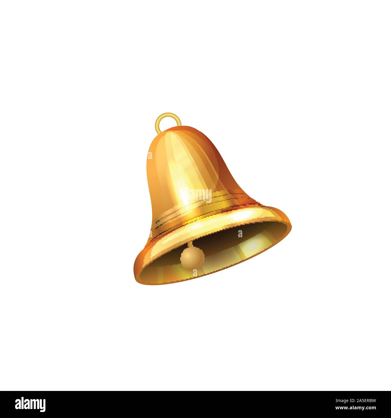 Vector illustration of shiny golden Christmas bells decorated Stock ...