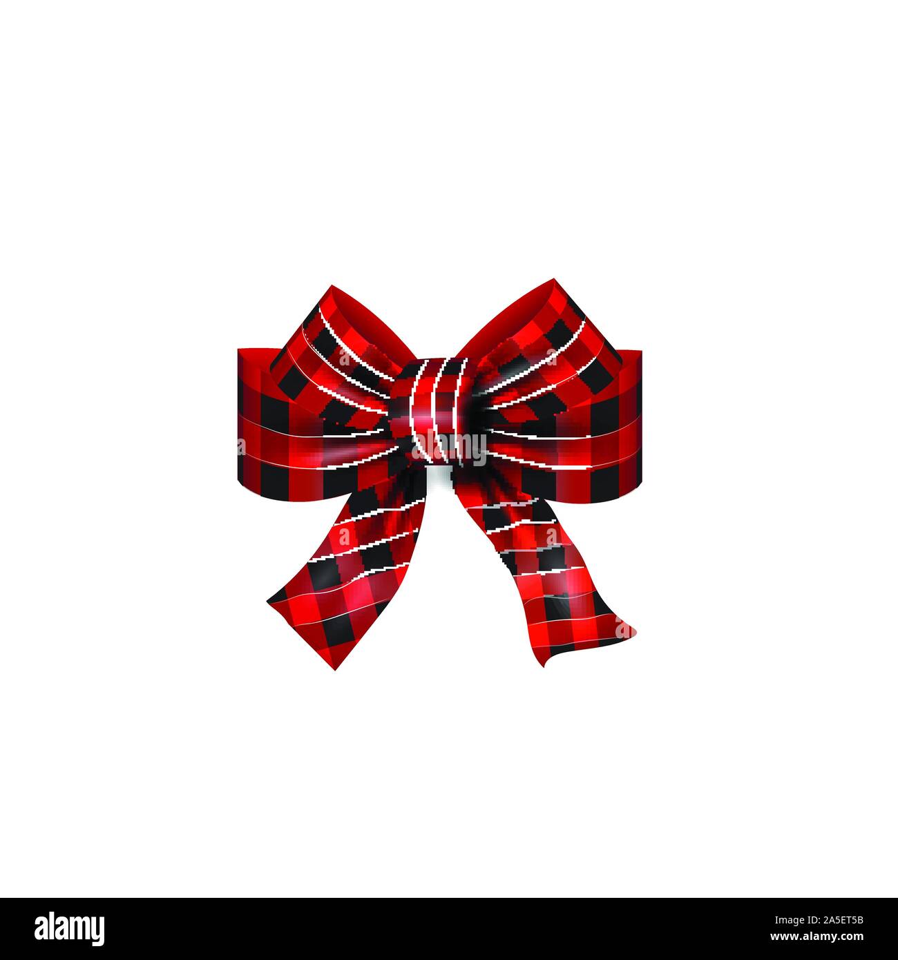 Red Tartan bow Christmas vector Stock Vector Image & Art Alamy