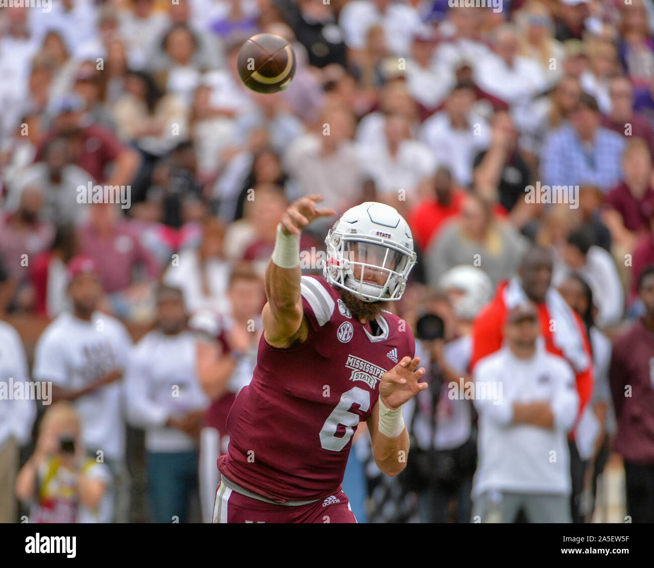 October 19, 2019 Mississippi State quarterback, Garrett Shrader (6