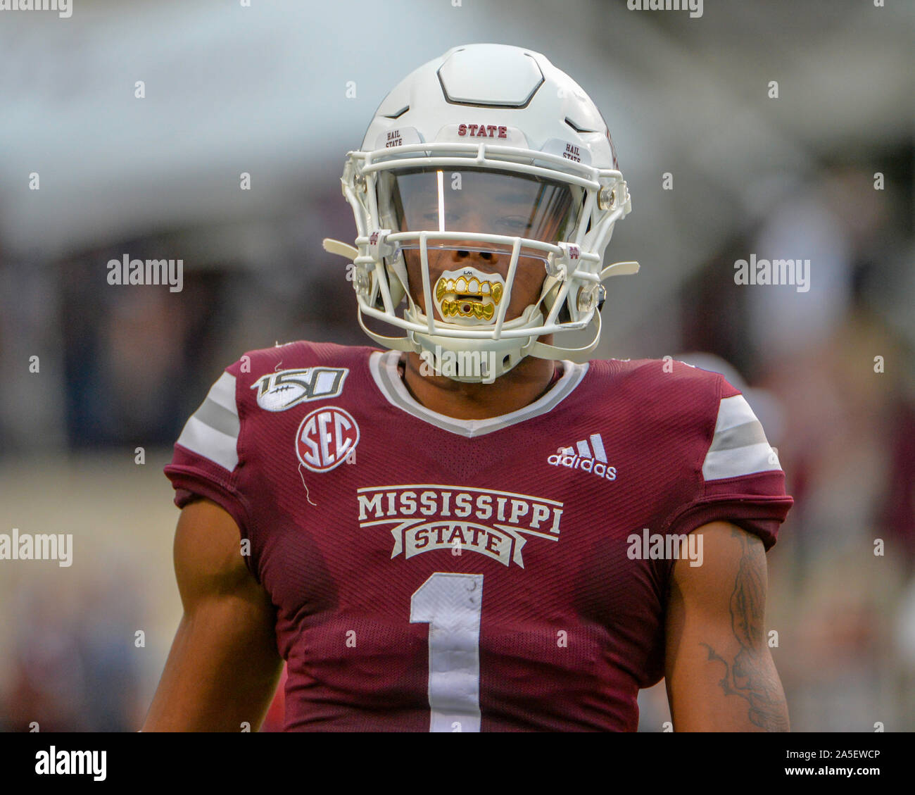 October 19, 2019 MSU wide receiver, Stephen Guidry (1), during the