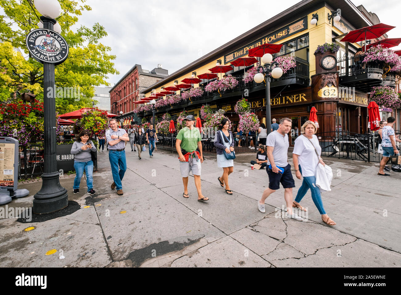 Streets and Comerce at the Byward market in Ottawa, Canada. Stock Photo