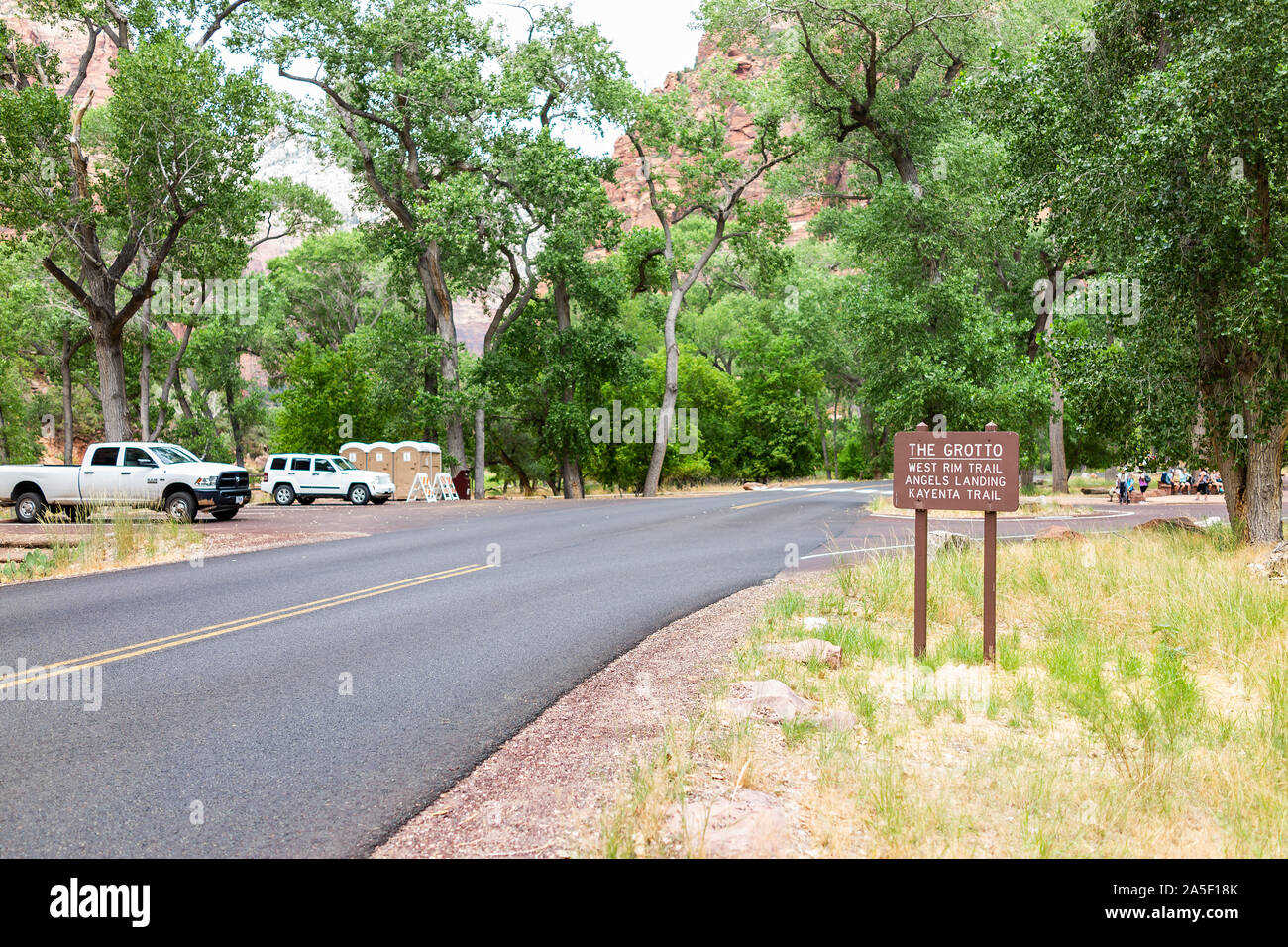 Springdale, USA August 6, 2019 Zion National Park parking lot stop