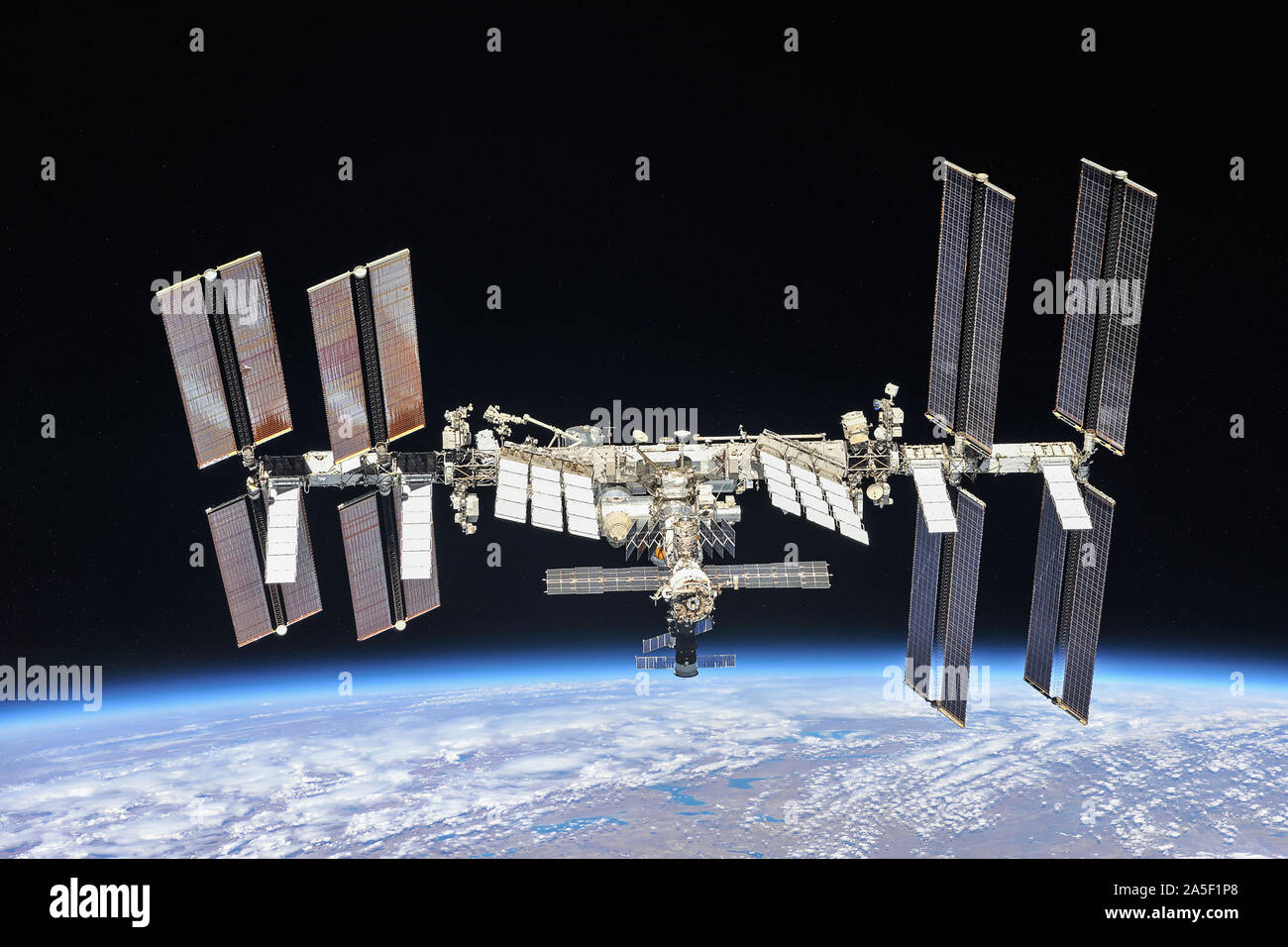 Fully completed International Space Station Stock Photo