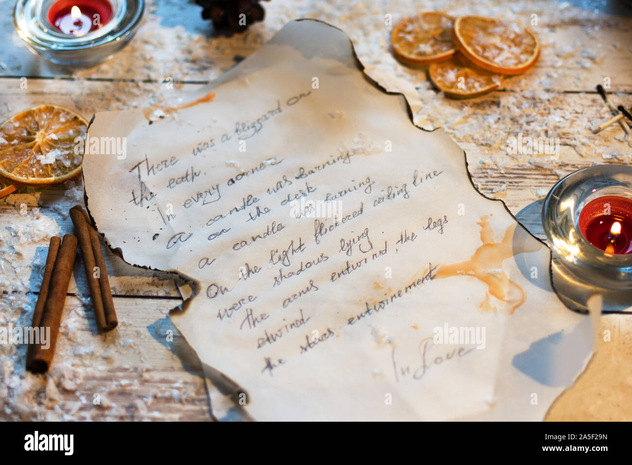 Christmas Concept On Aged Parchment Paper Stock Photo 162115691