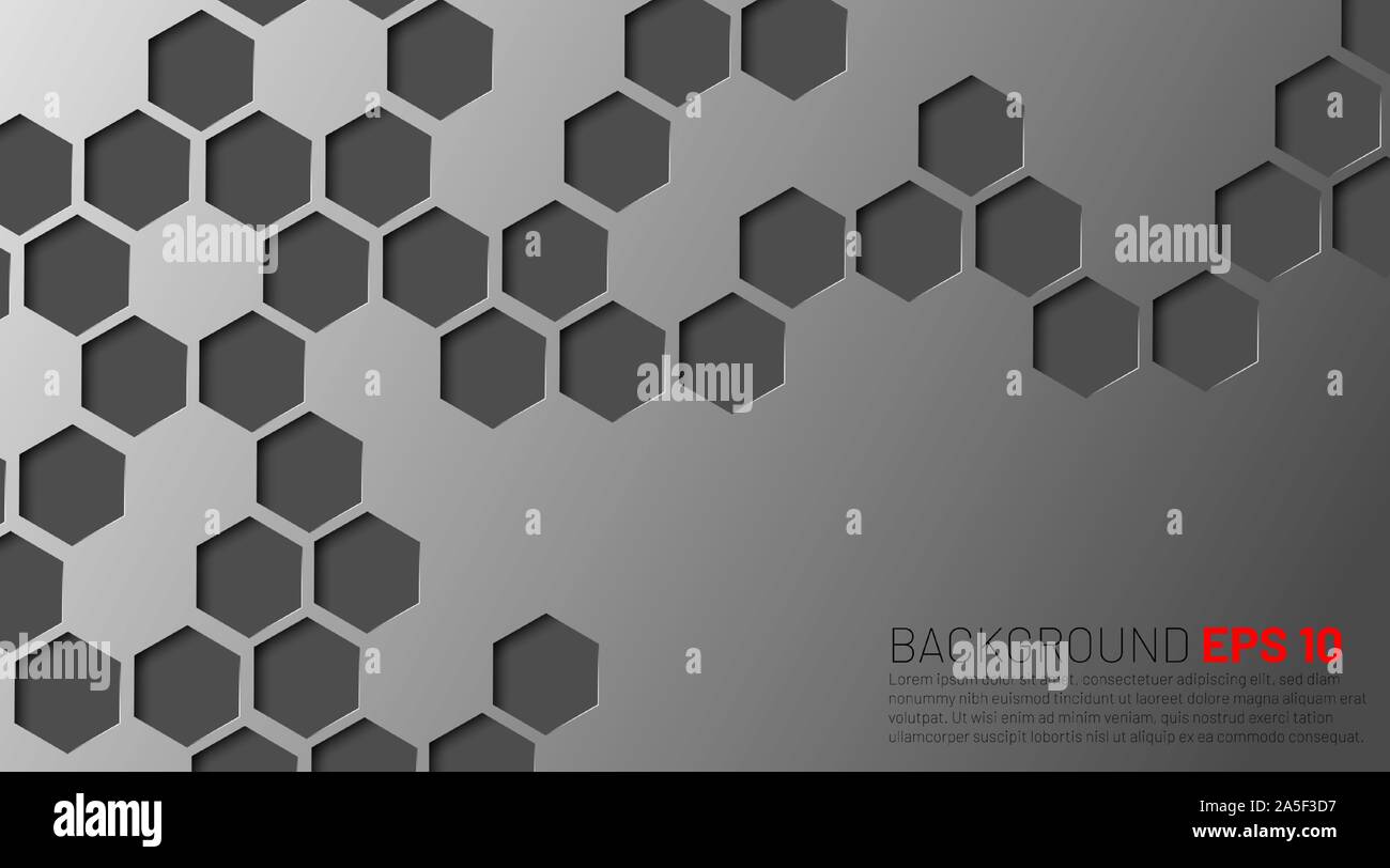 Abstract gray hexagon with a white background Stock Vector Image & Art ...