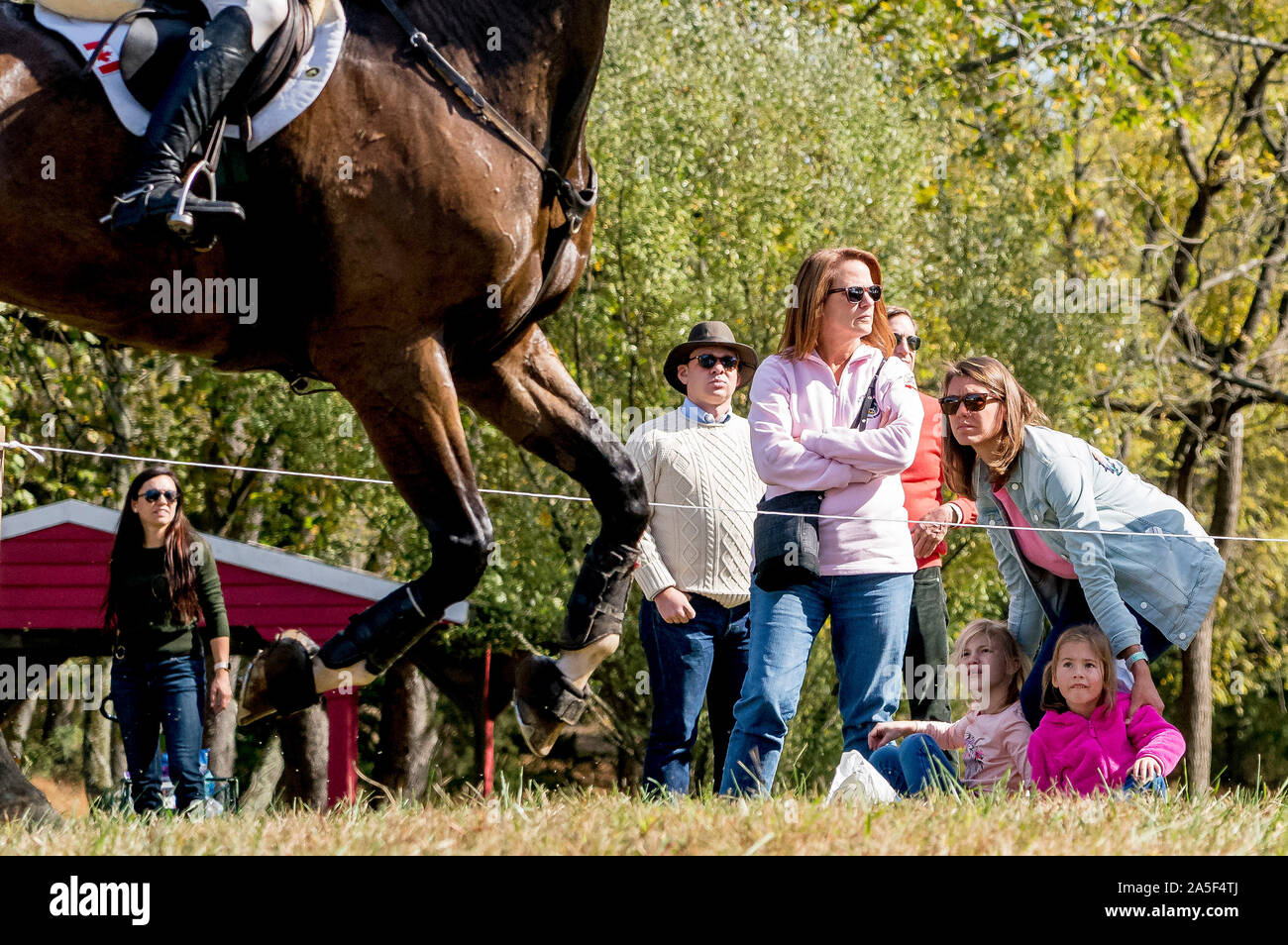 October 19, 2019, Fair Hill, MD, USA: October 20, 2019 : Fans and tailgaters enjoy the scenery and horses during the Cross Country Test at the Fair Hill International 3-Day Event at the Fair Hill Natural Resources Area in Fair Hill, Maryland. This is the final year of a 31-year run of the event at this location. In 2020, the event moves to a new facility in the Fair Hill area and will eventually be upgraded to one of two CCI 5* events in the United States. Scott Serio/Eclipse Sportswire/CSM Stock Photo