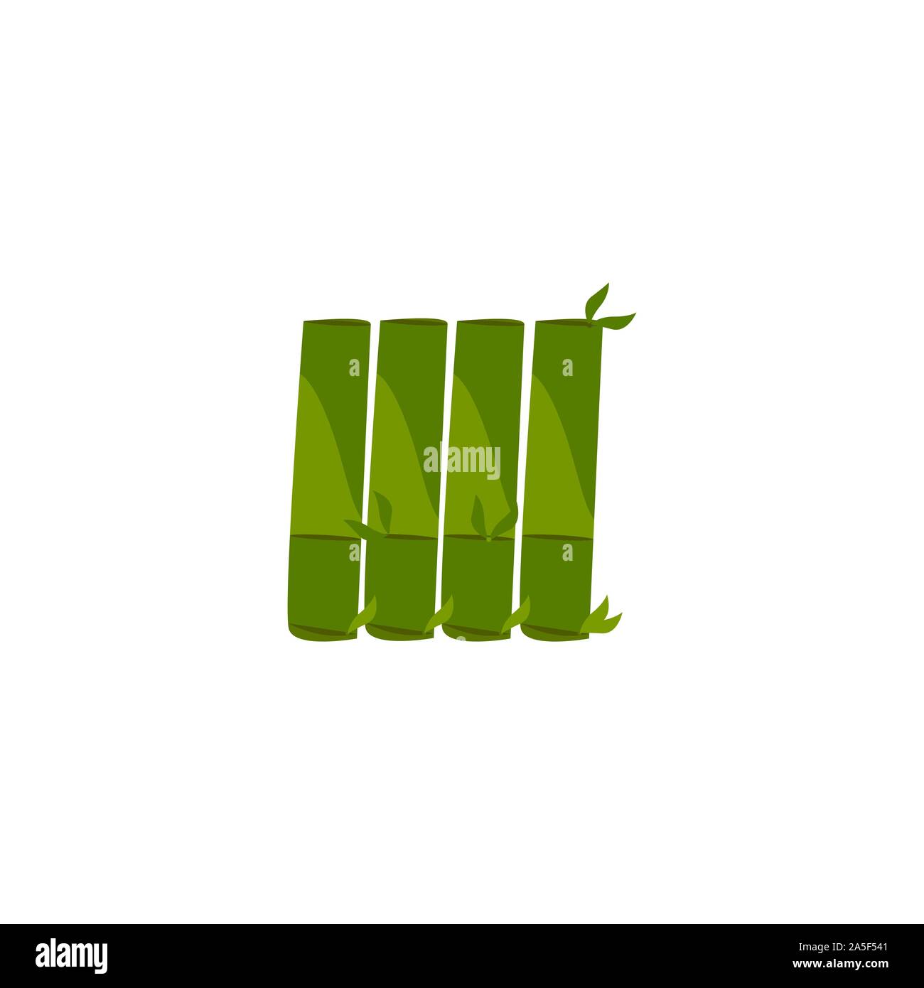 White isolated vector bamboo rod , design eps 10 Stock Vector