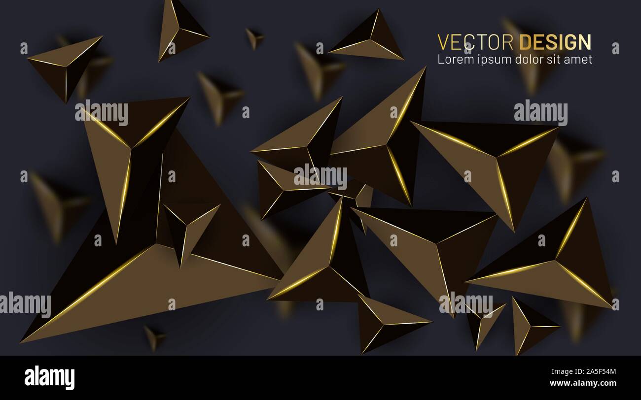 Abstract vector background with golden light and blurred shadow Stock Vector