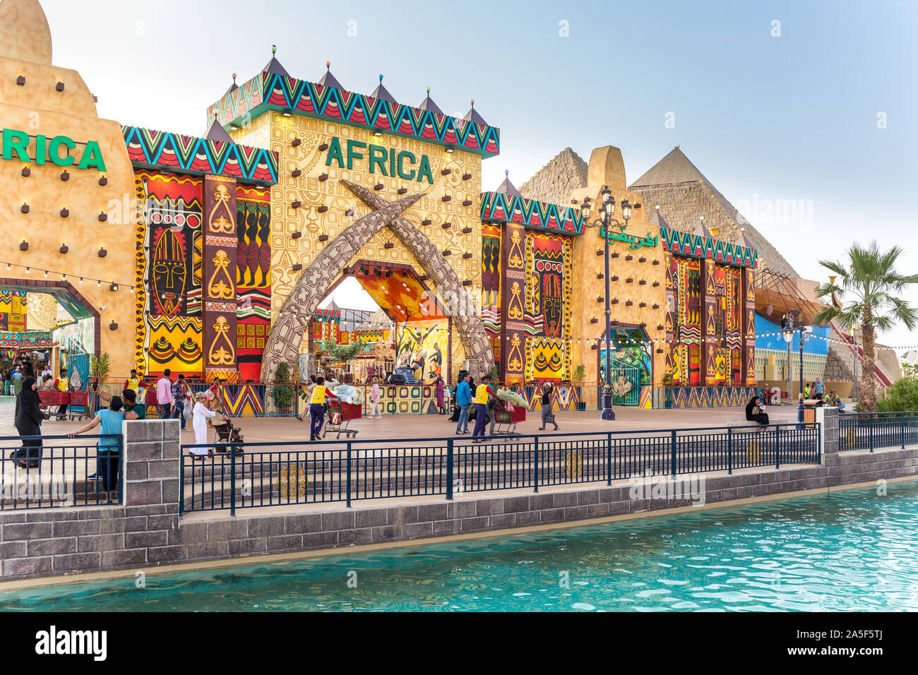 Dubai, United Arab Emirates - March 18 2018: Global Village Africa