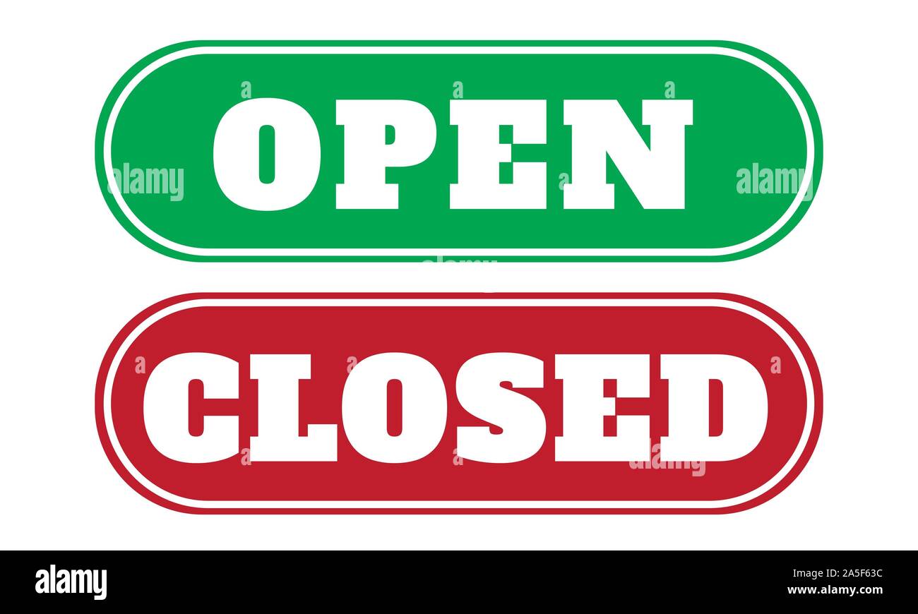 open and close sign board Stock Photo Alamy