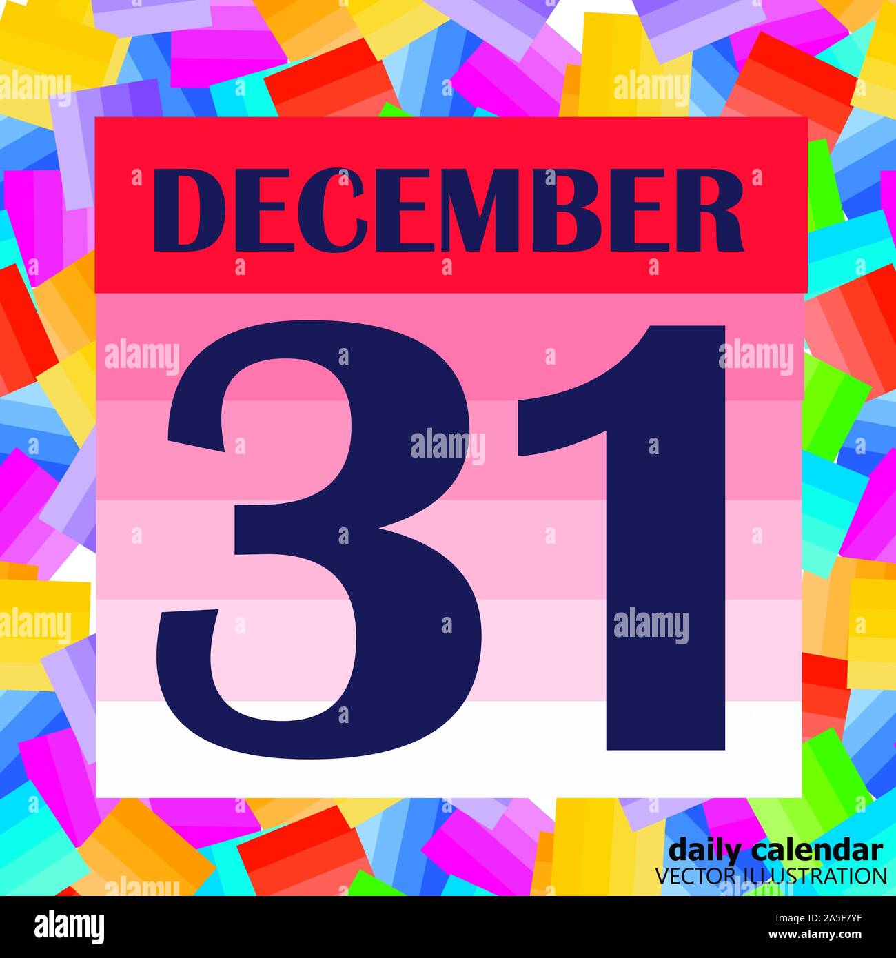 December 31 icon. For planning important day. Banner for holidays and