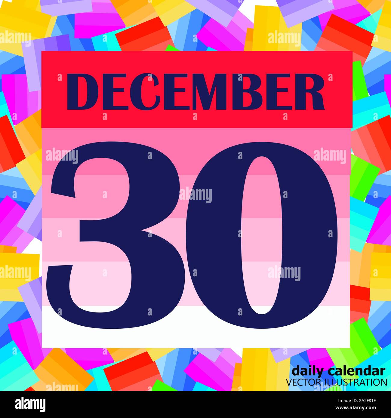 December 30 icon. For planning important day. Banner for holidays and
