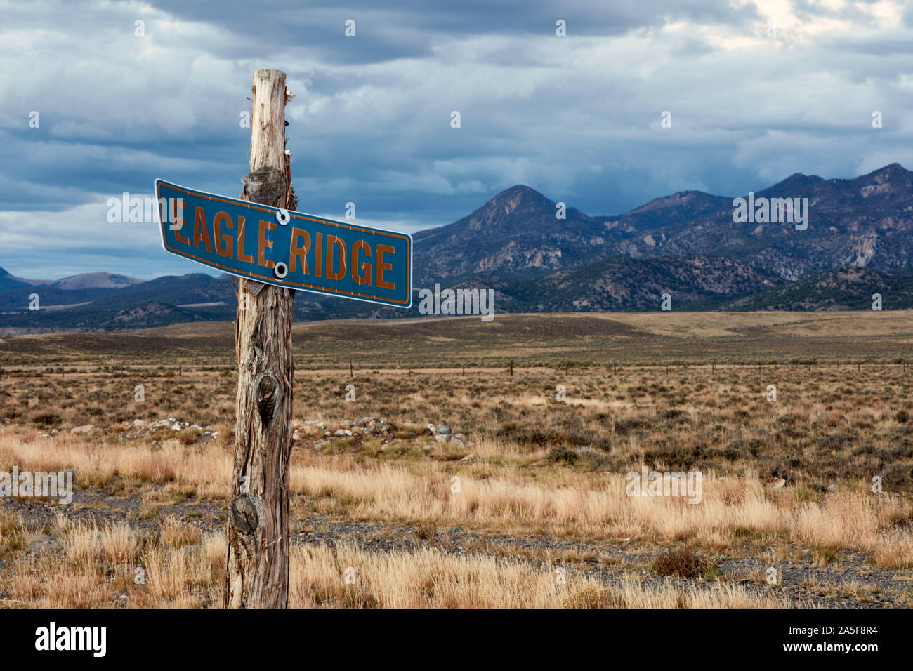 Signpost in a remote area of Utah Stock Photo
