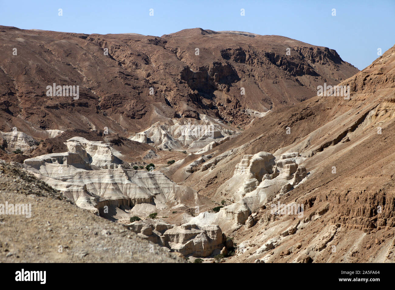 Structure of sandy mountains near the Dead sea, Where the Dead Sea rolls have been found, Israel Stock Photo