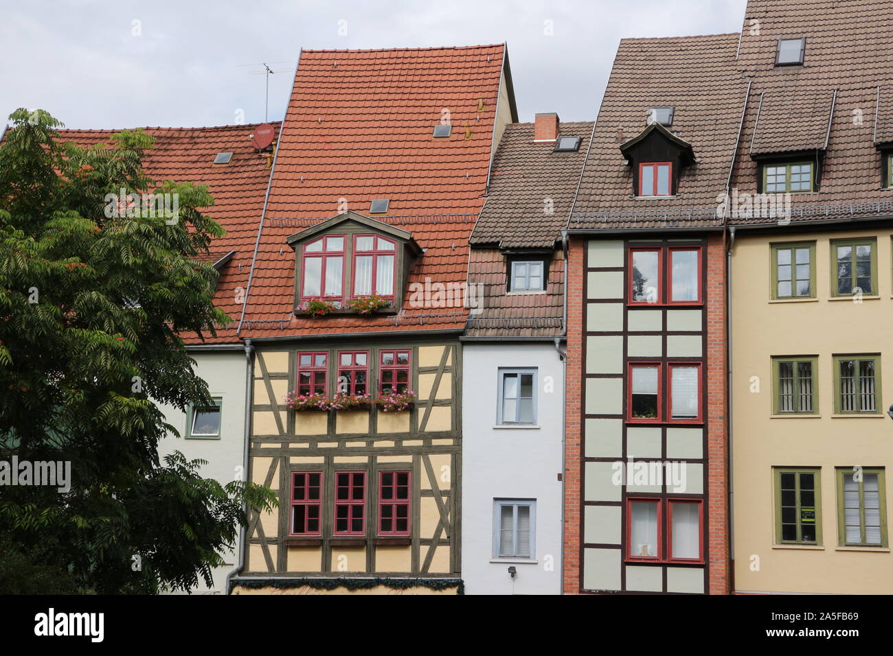 Historische Gebäude im Zentrum von Erfurt in Ostdeutschland Stock Photo