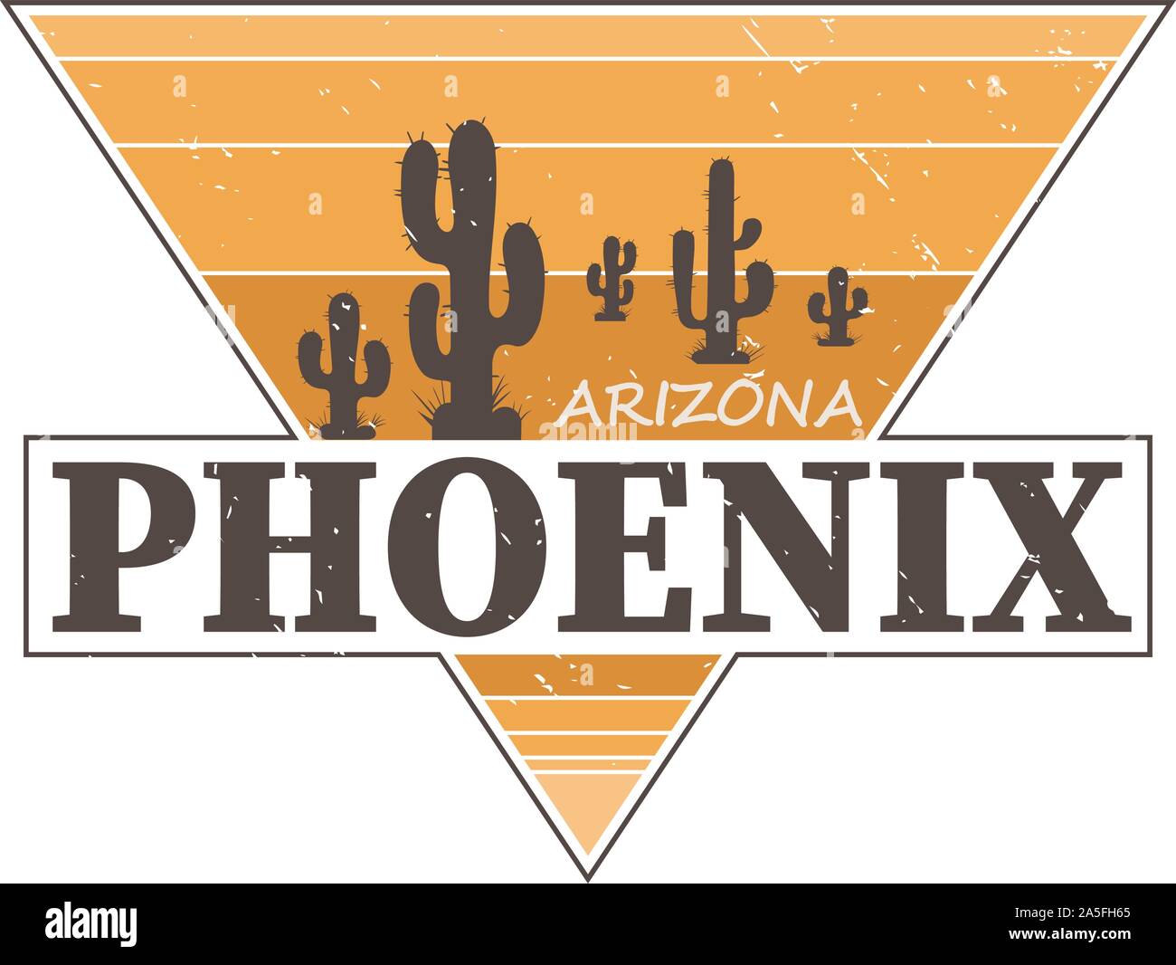 Phoenix Arizona tshirt design, print, typography, label with styled